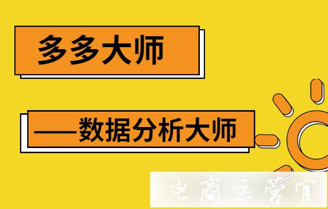 拼多多的數(shù)據(jù)分析大師來啦——[多多大師]駕到